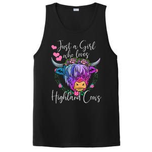 Just a Who Loves Highland Cows gift farmer PosiCharge Competitor Tank