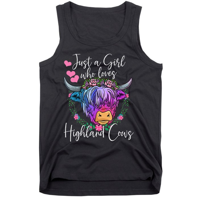 Just a Who Loves Highland Cows gift farmer Tank Top