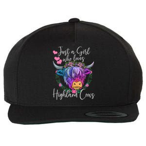 Just a Who Loves Highland Cows gift farmer Wool Snapback Cap