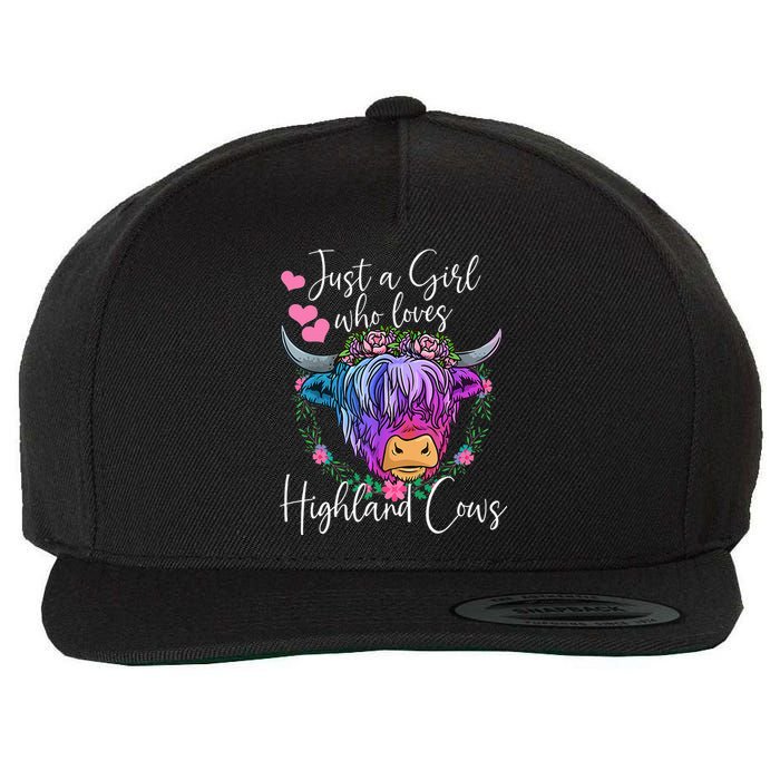 Just a Who Loves Highland Cows gift farmer Wool Snapback Cap