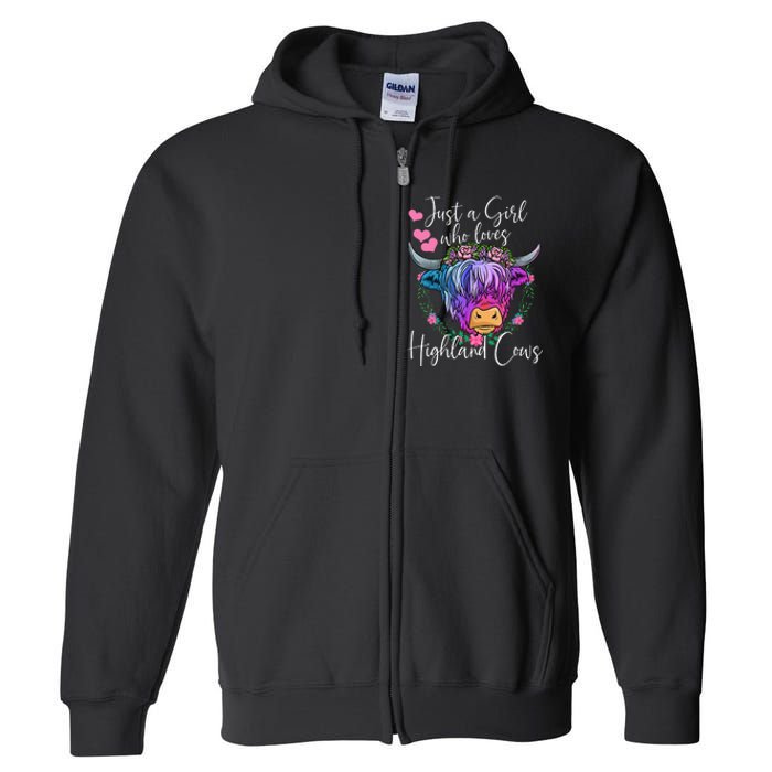 Just a Who Loves Highland Cows gift farmer Full Zip Hoodie