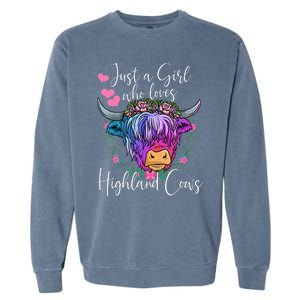 Just a Who Loves Highland Cows gift farmer Garment-Dyed Sweatshirt