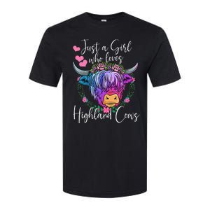 Just a Who Loves Highland Cows gift farmer Softstyle CVC T-Shirt