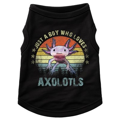 Just A  Who Loves Axolotls Funny Axolotl Gift for Boys Doggie Tank