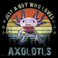 Just A  Who Loves Axolotls Funny Axolotl Gift for Boys Sustainable Bucket Hat