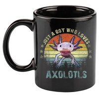 Just A  Who Loves Axolotls Funny Axolotl Gift for Boys 11oz C Handle Ceramic Mug