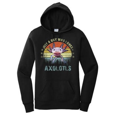 Just A  Who Loves Axolotls Funny Axolotl Gift for Boys Women's Pullover Hoodie