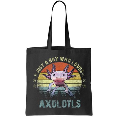Just A  Who Loves Axolotls Funny Axolotl Gift for Boys Bag
