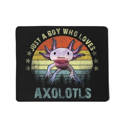 Just A  Who Loves Axolotls Funny Axolotl Gift for Boys Mousepad
