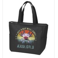 Just A  Who Loves Axolotls Funny Axolotl Gift for Boys Zip Tote Bag