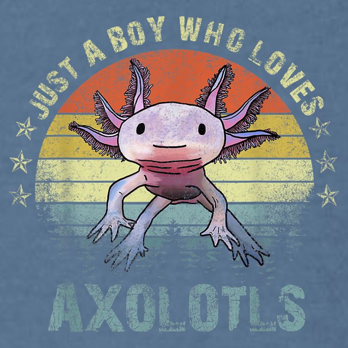 Just A  Who Loves Axolotls Funny Axolotl Gift for Boys Garment-Dyed Sweatshirt