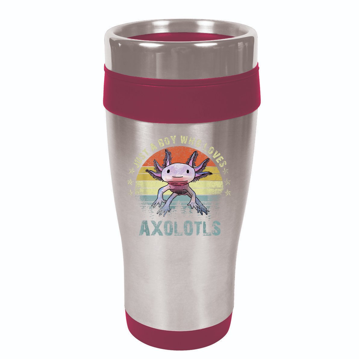 Just A  Who Loves Axolotls Funny Axolotl Gift for Boys 16oz Travel Tumbler