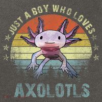 Just A  Who Loves Axolotls Funny Axolotl Gift for Boys Cotton Canvas Backpack