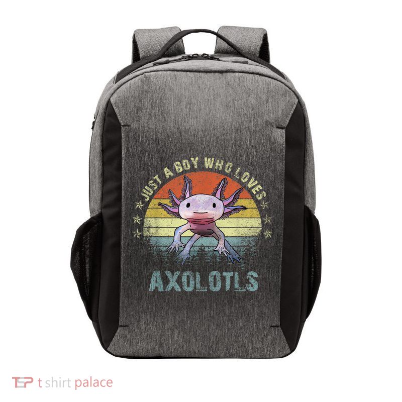 Just A  Who Loves Axolotls Funny Axolotl Gift for Boys Vector Backpack