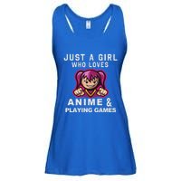 Just A Who Loves Anime And Playing Games Funny Gift Ladies Essential Flowy Tank