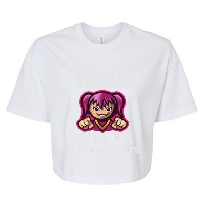 Just A Who Loves Anime And Playing Games Funny Gift Bella+Canvas Jersey Crop Tee