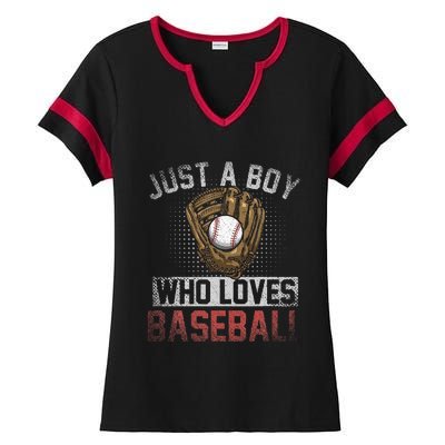 Just A  Who Loves Baseball Ladies Halftime Notch Neck Tee