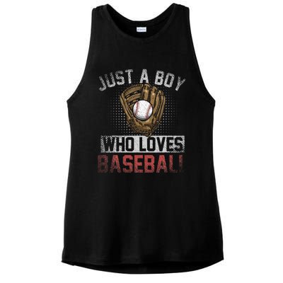 Just A  Who Loves Baseball Ladies PosiCharge Tri-Blend Wicking Tank