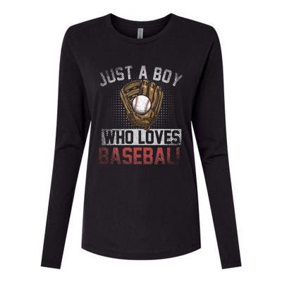 Just A  Who Loves Baseball Womens Cotton Relaxed Long Sleeve T-Shirt