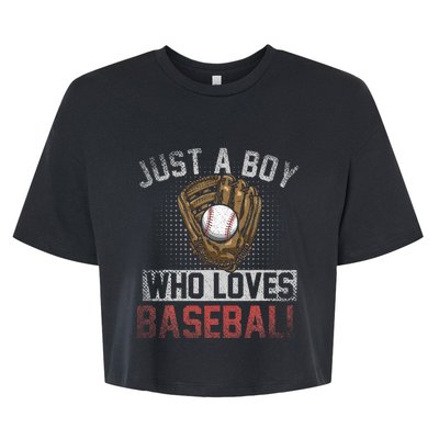 Just A  Who Loves Baseball Bella+Canvas Jersey Crop Tee