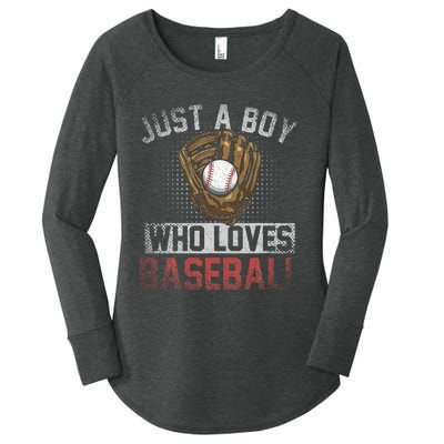 Just A  Who Loves Baseball Women's Perfect Tri Tunic Long Sleeve Shirt