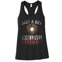 Just A  Who Loves Baseball Women's Racerback Tank