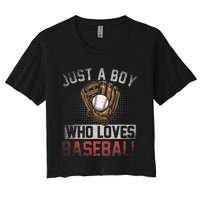 Just A  Who Loves Baseball Women's Crop Top Tee