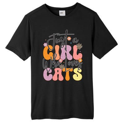 Just A Who Loves Cats Retro Vintage Cute Gift Tall Fusion ChromaSoft Performance T-Shirt