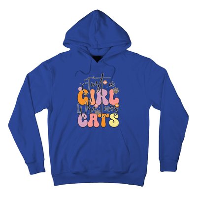 Just A Who Loves Cats Retro Vintage Cute Gift Hoodie