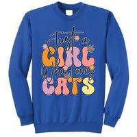 Just A Who Loves Cats Retro Vintage Cute Gift Sweatshirt