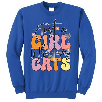 Just A Who Loves Cats Retro Vintage Cute Gift Sweatshirt