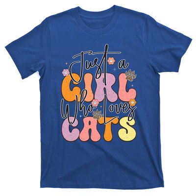 Just A Who Loves Cats Retro Vintage Cute Gift T-Shirt