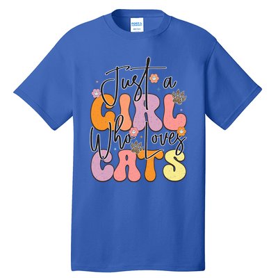 Just A Who Loves Cats Retro Vintage Cute Gift Tall T-Shirt