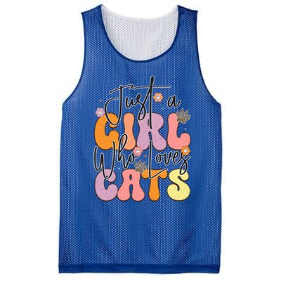 Just A Who Loves Cats Retro Vintage Cute Gift Mesh Reversible Basketball Jersey Tank