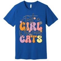 Just A Who Loves Cats Retro Vintage Cute Gift Premium T-Shirt