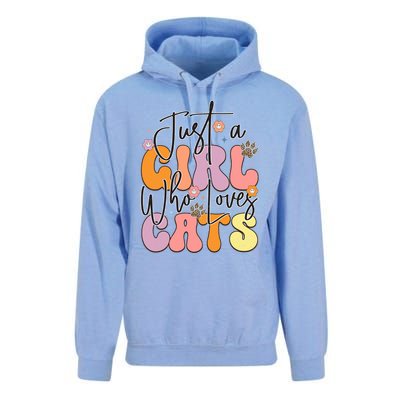 Just A Who Loves Cats Retro Vintage Cute Gift Unisex Surf Hoodie