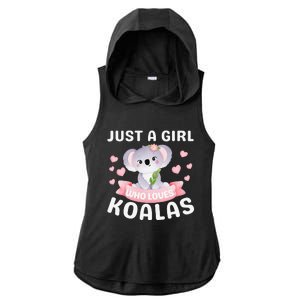 Just A Who Loves Koala Bear Dad Mom Birthday Gifts Ladies PosiCharge Tri-Blend Wicking Draft Hoodie Tank