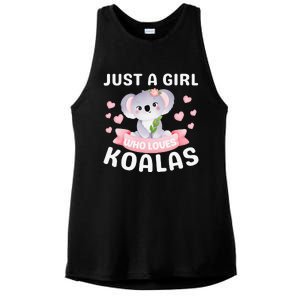 Just A Who Loves Koala Bear Dad Mom Birthday Gifts Ladies PosiCharge Tri-Blend Wicking Tank