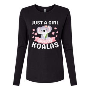 Just A Who Loves Koala Bear Dad Mom Birthday Gifts Womens Cotton Relaxed Long Sleeve T-Shirt