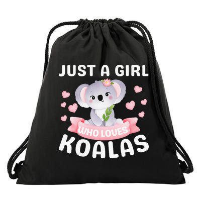 Just A Who Loves Koala Bear Dad Mom Birthday Gifts Drawstring Bag