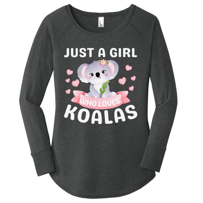 Just A Who Loves Koala Bear Dad Mom Birthday Gifts Women's Perfect Tri Tunic Long Sleeve Shirt