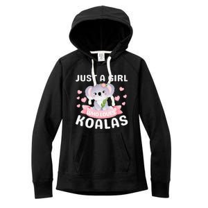 Just A Who Loves Koala Bear Dad Mom Birthday Gifts Women's Fleece Hoodie