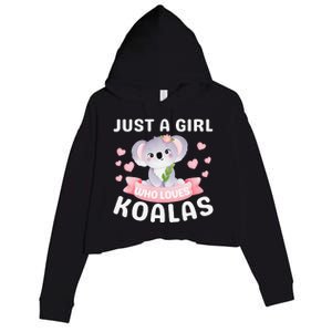 Just A Who Loves Koala Bear Dad Mom Birthday Gifts Crop Fleece Hoodie