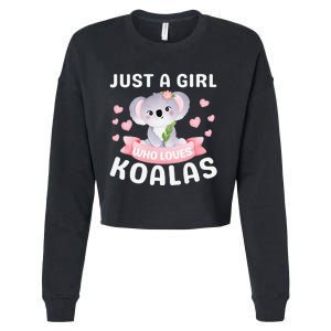 Just A Who Loves Koala Bear Dad Mom Birthday Gifts Cropped Pullover Crew