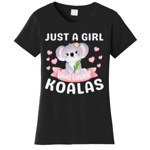 Just A Who Loves Koala Bear Dad Mom Birthday Gifts Women's T-Shirt