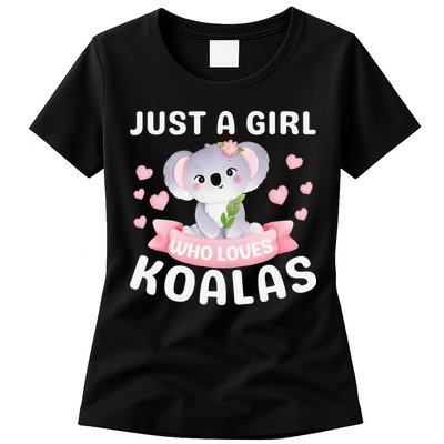 Just A Who Loves Koala Bear Dad Mom Birthday Gifts Womens T-Shirt