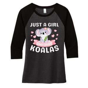 Just A Who Loves Koala Bear Dad Mom Birthday Gifts Women's Tri-Blend 3/4-Sleeve Raglan Shirt