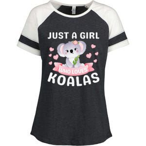 Just A Who Loves Koala Bear Dad Mom Birthday Gifts Enza Ladies Jersey Colorblock Tee