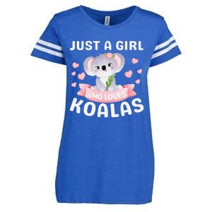 Just A Who Loves Koala Bear Dad Mom Birthday Gifts Enza Ladies Jersey Football T-Shirt