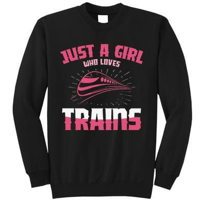 Just A  Who Loves Trains Locomotive Model Train Sweatshirt